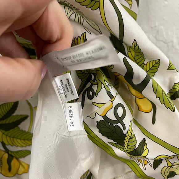 Ann Taylor Floral Tank Top 4 Spaghetti Strap Vintage Girly Green White - Picture 7 of 7